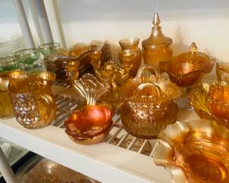 Beautiful collection of carnival glass