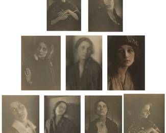 25
Edward Weston
1886-1958
Portraits Of Enrique (Enrica) Jackson
Nine gelatin silver prints on paper
Each signed in ink in either an upper or lower corner of the image: Weston
(9 pieces)
Image/Sheet of Smallest: 6.375" H x 4" W; Image/Sheet of Largest: 6.75" H x 4.75" W
Estimate: $4,000 - $6,000