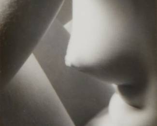 17
Imogen Cunningham
1883-1976
"Triangles," 1928
Gelatin silver print on paper mounted to a thin board mount
Printed later, circa 1960
Signed and dated in pencil on the mount, at right: Imogen Cunningham; the artist's Green Street label with the printed signature and typed title and date, affixed to the mount, verso
Image/Sheet: 3.875" H x 2.875" W; Mount: 11.5" H x 8.625" W
Estimate: $12,000 - $18,000