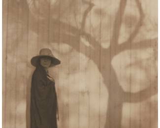 4
Edward Weston
1886-1958
"Prologue To A Sad Spring," 1920
Palladium print on paper hinged to a thin board mount
Signed, titled, dated, and with a notation in pencil at the lower edge of the mount: Edward Weston / OX each; initialed and with a notation in pencil, verso: E.W. / 2; signed again, twice, and titled, dated, and with notations in ink on an exhibition label affixed to the verso of the mount: March 1920
Image/Sheet: 9.375" H x 7.375" W; Mount: 18" H x 14" W
Estimate: $60,000 - $80,000