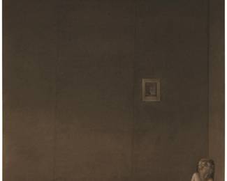 7
Edward Weston
1886-1958
"Little Boy In My Studio [Neil]," 1922
Palladium print on paper hinged to a thin board mount
Signed, titled, and dated in pencil at the lower edge of the mount: Edward Weston; with a notation in pencil on the mount, verso: 30
Image/Sheet: 9.5" H x 7.312" W; Mount: 18 " H x 14" W
Estimate: $15,000 - $20,000