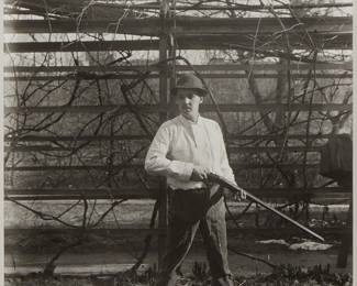 38
Thomas Eakins
1844-1916
"Study For Marsh Scene," 1875
Contact gelatin silver print on paper
Appears unsigned; titled and dated on an exhibition label affixed to the frame's backing paper
Sight: 4.875" H x 3.875" W
Estimate: $1,500 - $2,500