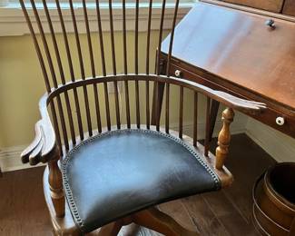 Vintage Fredrick Ducklow & Bros. Gentleman's Rolling Armchair 13 Spindles and Upholstered Seat                             Like It? Buy it Now