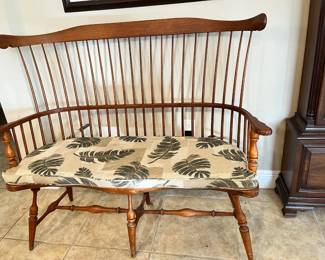 Vintage Fredrick Ducklow & Bros. 50 -B Settee with  Palm Leaf Cushion                                                                           Like It? Buy it Now