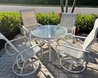 5 Piece Swivel and Rocking High Back Patio Chairs and Table                                                                                                                 Like It? Buy it Now
