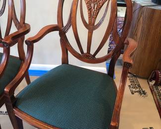 Designer Hepplewhite shield back chairs 