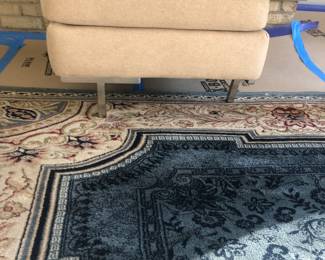 Theodores ottoman with chrome base