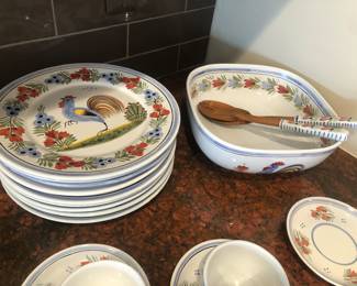 Quimper Le Coq Salad set; dinner plates