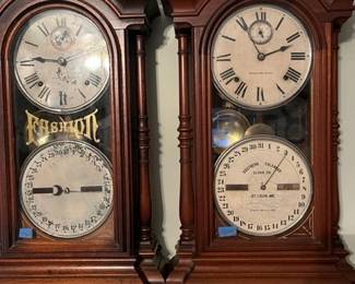 TWO FASHION DOUBLE DIAL CALENDAR CLOCKS