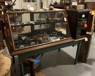 1800S GENERAL STORE SLANTED GLASS DISPLAY CASE