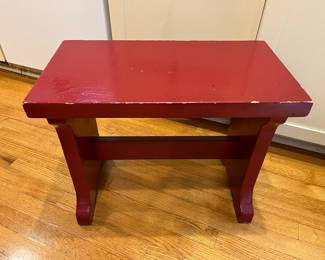 Painted red stepstool 