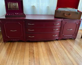 Painted red sideboard