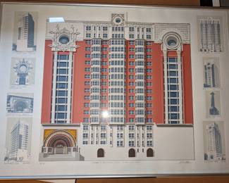 HOMAGE TO CHICAGO SCHOOL LITHO, ARTIST RICHARD HAAS NUMBERED 51/100