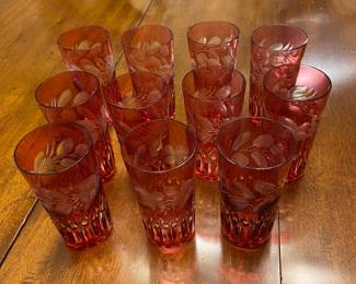 Cranberry glasses perfect for the holidays