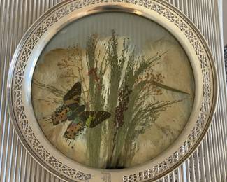 Silver edged butterfly plate