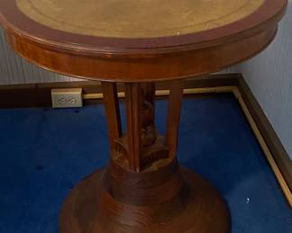 Very unusual Leather top Table. Possibly one of a kind