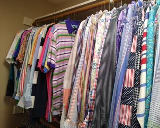 Men's Shirts (M, L, XL), Slacks, Dock Shoes