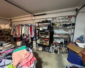 Name brand shoes ranging from ladies 6-11, men size cleats, gently used sporting equipment, clothes ranging in men’s sizes L-XL and women’s sizes L-3X. $1 per clothing item. 