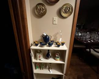 Carlton English tea set on top shelf