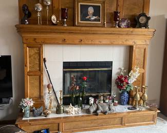 Decor items, notice antique clock on top right! 