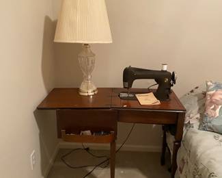 montgomery wards sewing machine and cabinet, Crystal lamp