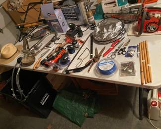 Kitchen faucet, yard hand tools, battery powered screw drivers, trimmer string, etc 