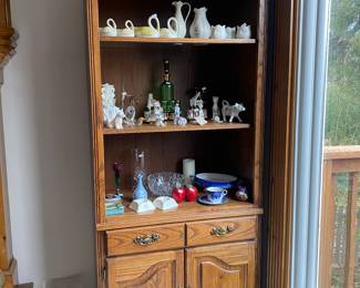 China hutch, figurines some from Ireland very quality Belleek stuff 
