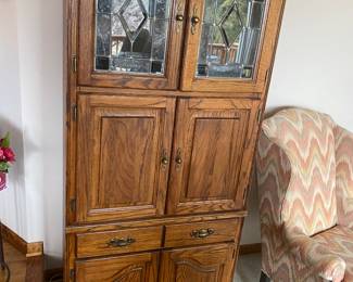 tall Beautiful cabinet (inside has audio video components and a DVD player)