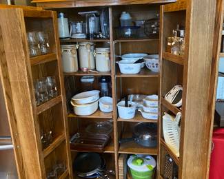 Jack Daniels glasses, pots, Corning ware, canister set, brass bookends, fun stuff