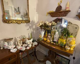 Large collection of milk glass pieces