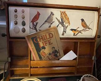 This is a terrific vintage Chautauqua  educational /home school industrial art desk..