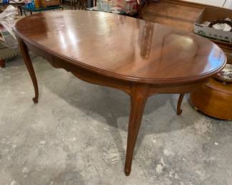 This dining table is just waiting for the right family! Six beautiful chairs that could use seat recovers, but the cane backs are all in place. Come on folks! Sunday Special