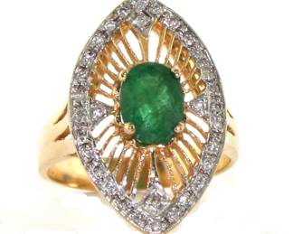Emerald and Diamond Ring