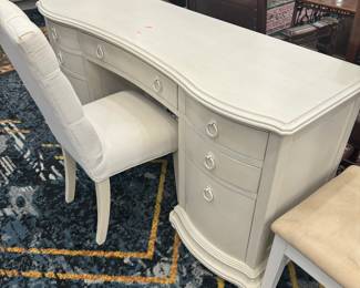 Heavy wood desk and chair