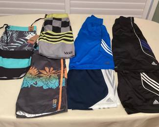 CCS093 Men’s Adidas Active Shorts & Vans Swim Shorts S-M