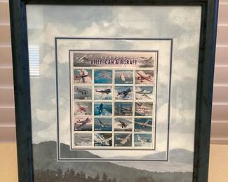CCS052 Framed Classic American Aircraft US Postal Stamps