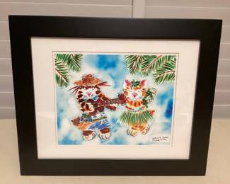 CCS125 Framed Michael Lee Picture Of Hawaiian Cats