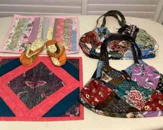 CCS120 Vintage Patchwork Quilt Floor Mats, Bags & House Slippers