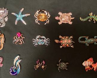 CCS210 Fifteen Fish & Reptile Brooches