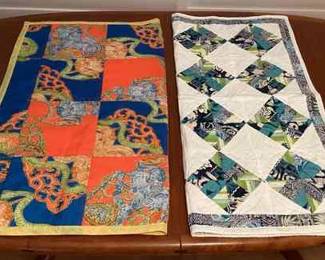 CCS145 Two Reversible Patchwork Quilt Blankets New