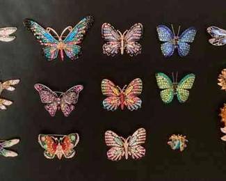 CCS208 Fifteen Butterfly, Dragonfly & Flower Brooches