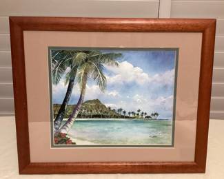 CCS118 Koa Framed Picture Of Diamond Head