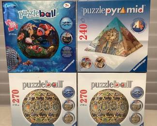 CCS098 Four Jigsaw Puzzle Balls & Pyramid New