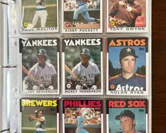 03 1986 Topps Baseball Cards Over 280 cards including Nolan Ryan, Wade Boggs, Gwynn, Rose and more