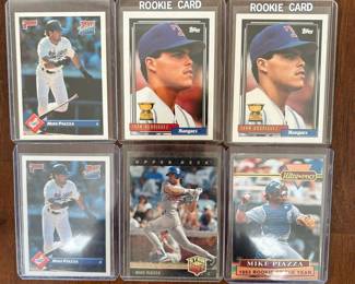 Mike Pizza and Ivan Rodriguez Baseball Cards 6 Rookie Cards