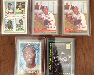 Hank Aaron Baseball Cards Includes 1974 Topps 4 plus 4 modern cards