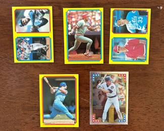 1988 Topps Sticker Card Lot of 5 cards including George Brett
