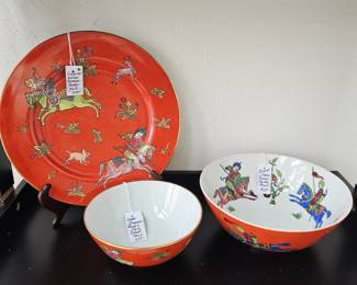 Vintage Mann Hunter Persian Plate and Bowl