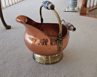 Copper and brass coal shuttle