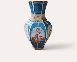 Vintage octagonal porcelain vase